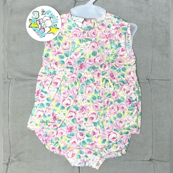 Cuties By Judy NEW Vintage 90s Baby Girl One Piece Romper Sz 3-6 Months - Picture 1 of 6